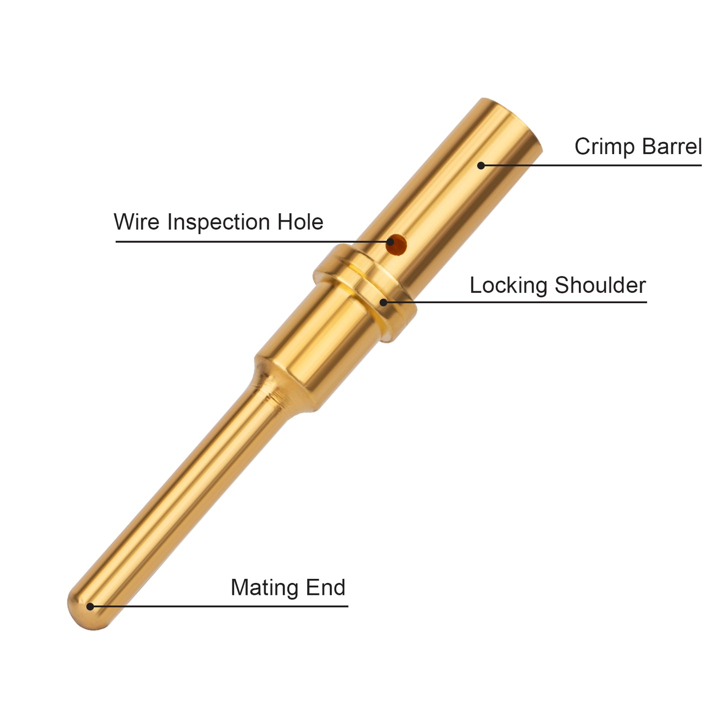 JRready 0460-202-1631 nickel-plated 16# male pin terminal for DT connectors, suitable for 20-16 AWG wire, part of DT contact series.