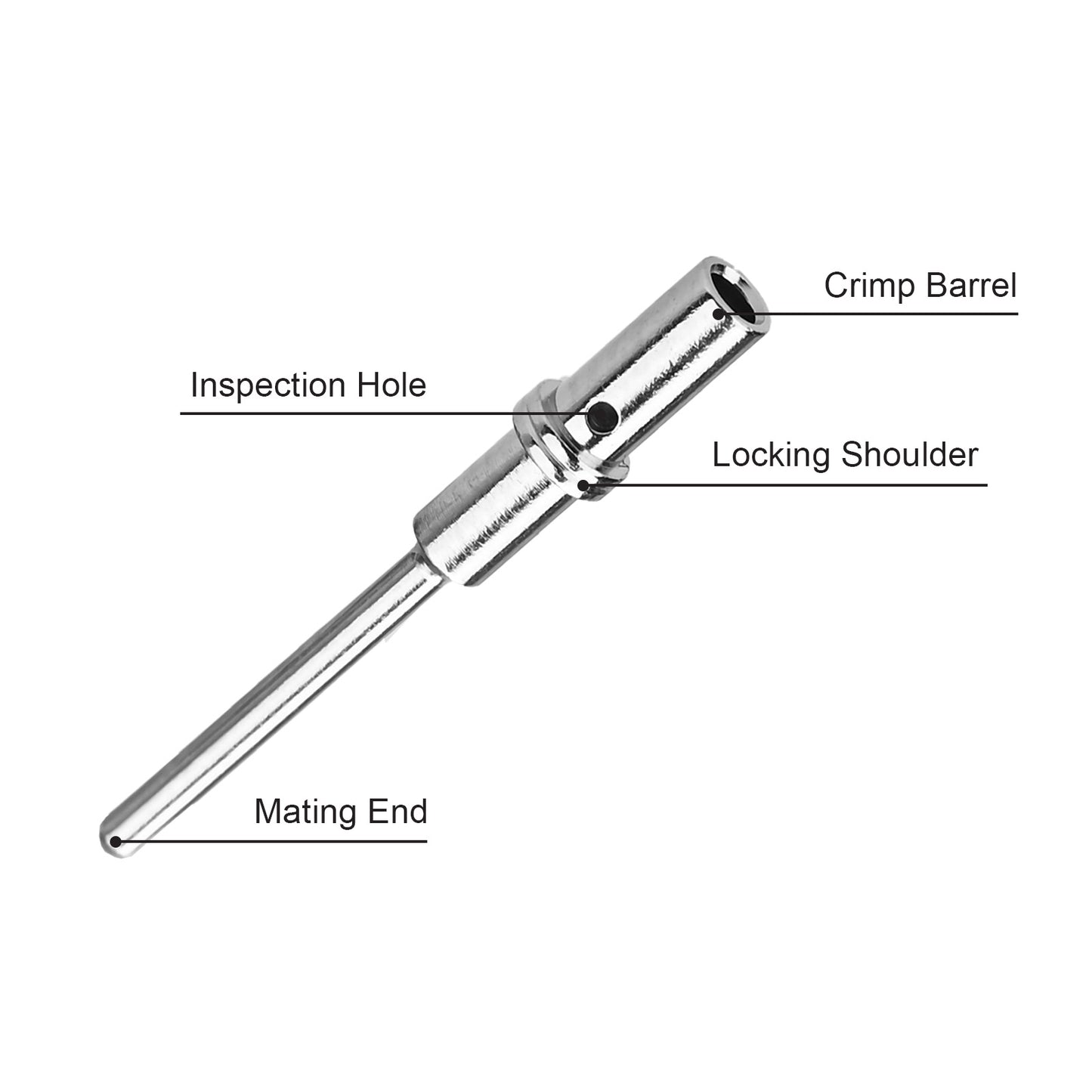 JRready Deutsch #20 Solid Male Pin Contacts (0460-202-20141) - Professional Terminal for DTM, HDP20, HD30 & DRC Series