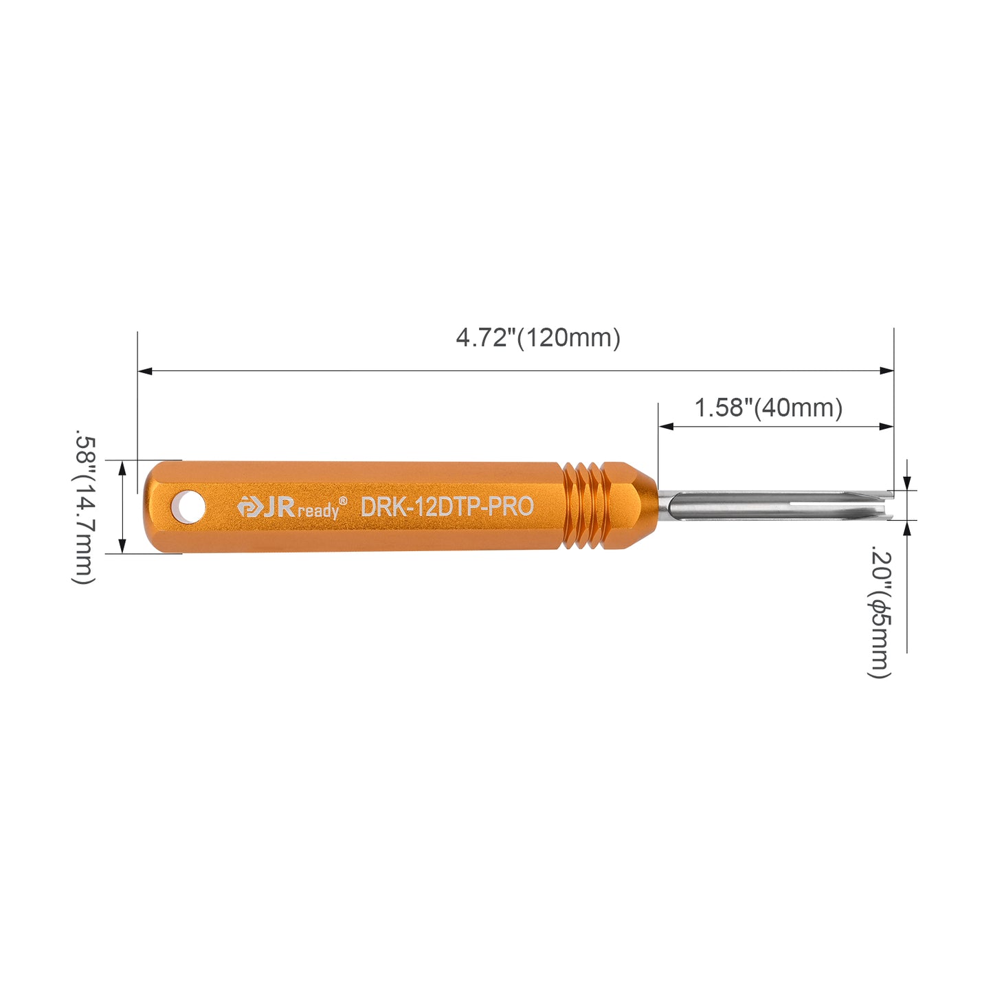JRready DRK-12DTP-PRO Extraction Tool for 12# Solid Contact 12-14AWG Wire Electrical Pin Removal Tool