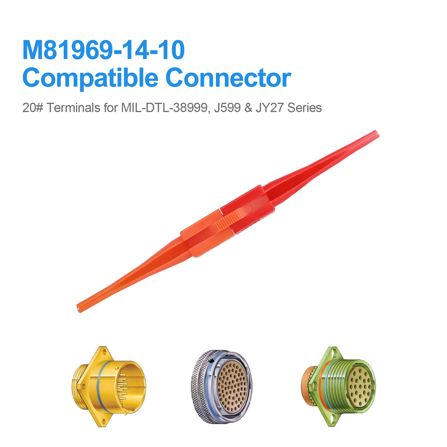 JRready M81969/14-10 20#B Terminal Extraction Tool for MIL-C-38999 JY27 J599 Connectors, suited for Avionics & Defense Harness Maintenance