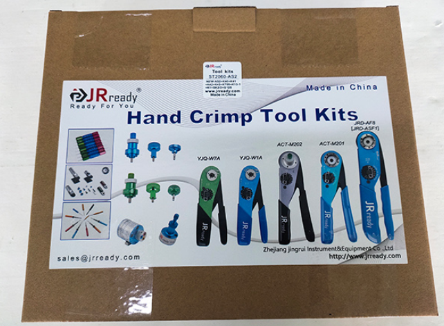 JRready ST2060-AS2: NEW-AS2 (Small 615717 M22520/2-01) Crimp Tool + 7 M22520/2 Positioners & Universal Positioner + G125 M22520/3-1 Gage 20-32AWG Wire Crimper Tool