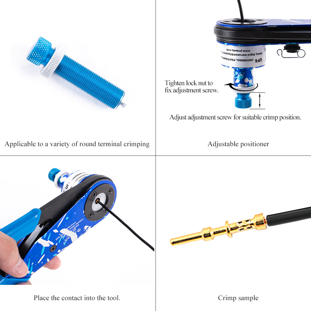 JRready ST2144 CRIMP TOOL KIT: NEW-AS1 CRIMP TOOL(M22520/1-01 Equivalent)+UF6-UF2-5 POSITIONER(M22520/1-05 Equivalent) 12-26 AWG