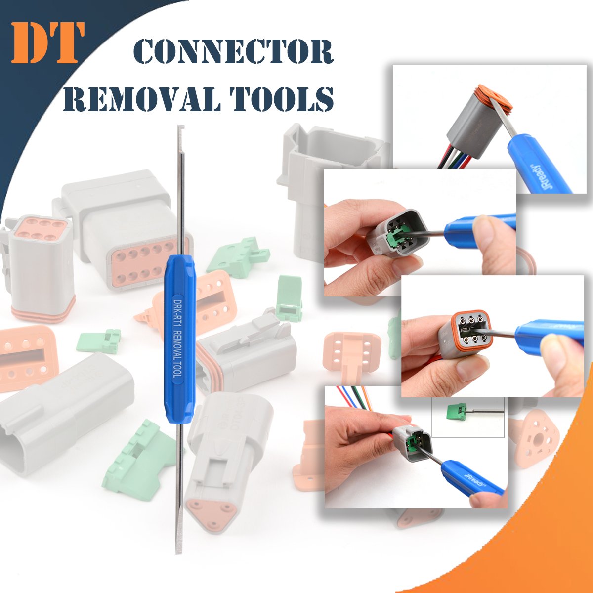 JRready ST6146 DT Steckverbinder-Set, 2-12-polig, 368-teilig, Steckverbinder/Massivkontakte/Crimpzange ACT-M202 für 12-22AWG
