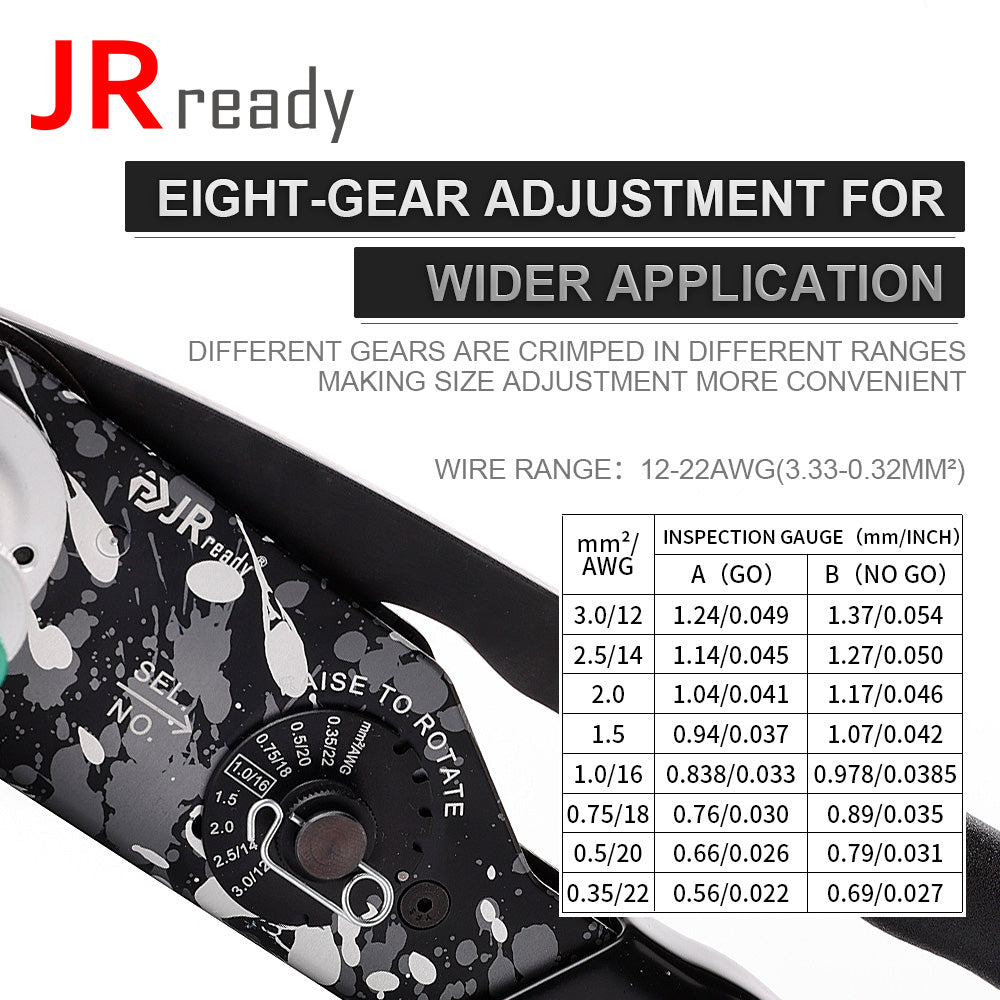 JRready NEW-DT2 Nuovo strumento di crimpatura per connettori (equivalente a HDT-48-00 JRD-HDT-48) per connettori DT DTM DTP da 12#, 16#, 20# pin/prese 12-22 AWG