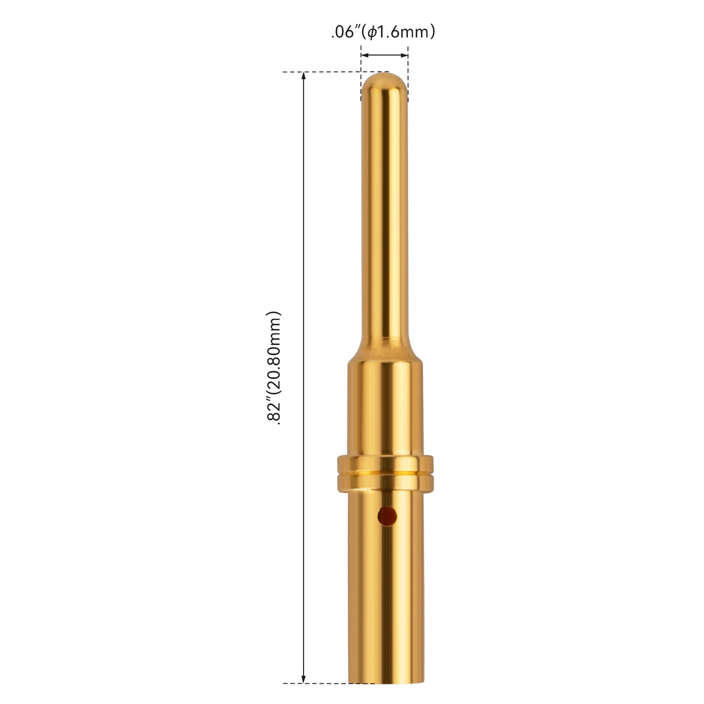 JRready 0460-202-1631 pin terminal for DT connectors, 16# contact, nickel-plated male terminal for 20-16 AWG wires.