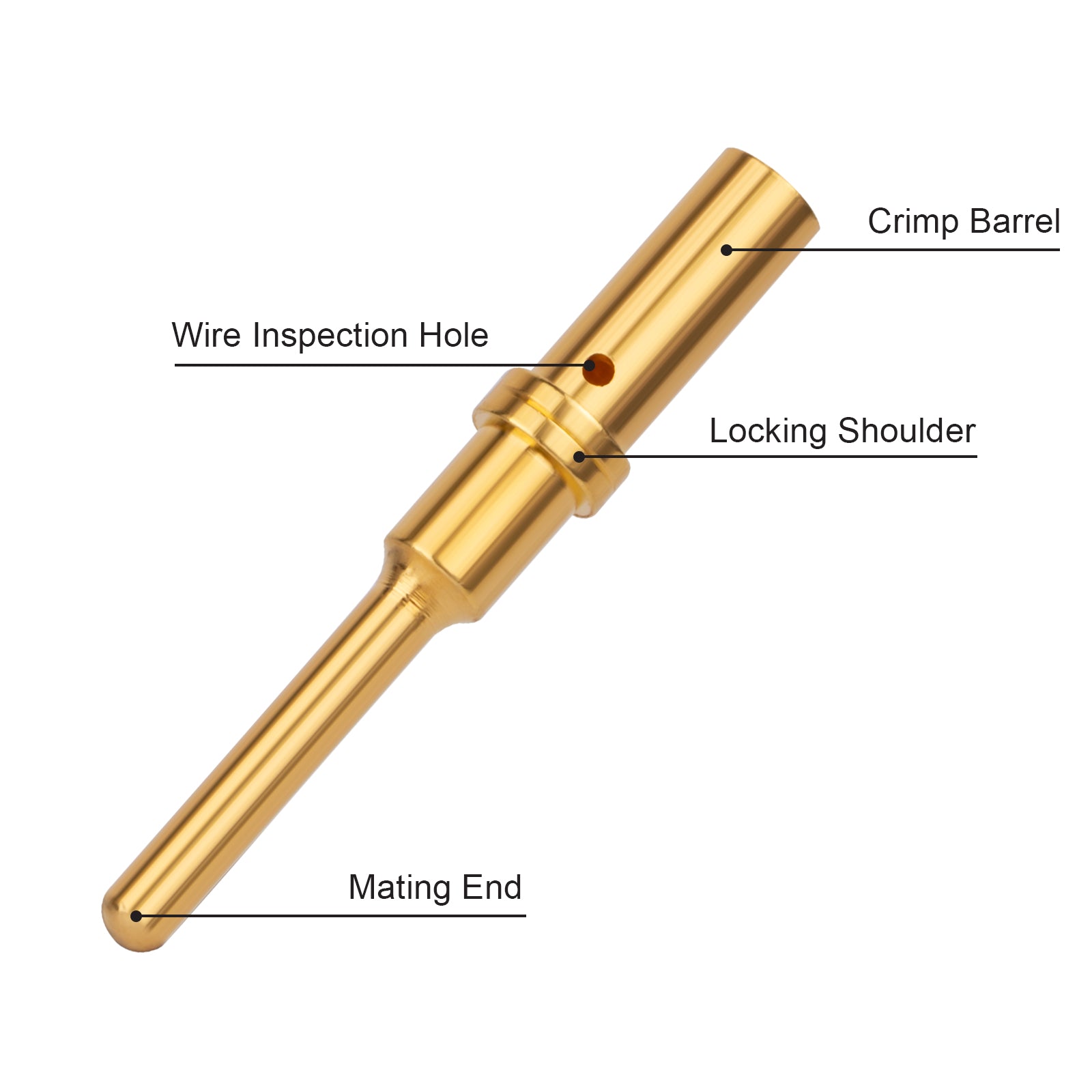 JRready 0460-202-1631 nickel-plated 16# male pin terminal for DT connectors, suitable for 20-16 AWG wire, part of DT contact series.