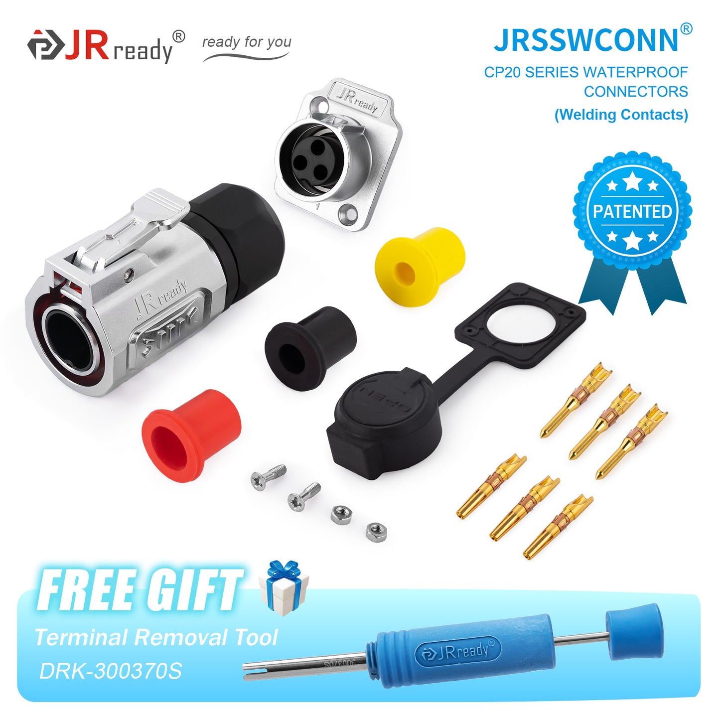 JRready JRSSW CP20 Serie 2-Loch 2-Pin / 3-Pin / 4-Pin Lötanschluss Metall / Kunststoff Stecker &amp; Buchse Wasserdicht 
