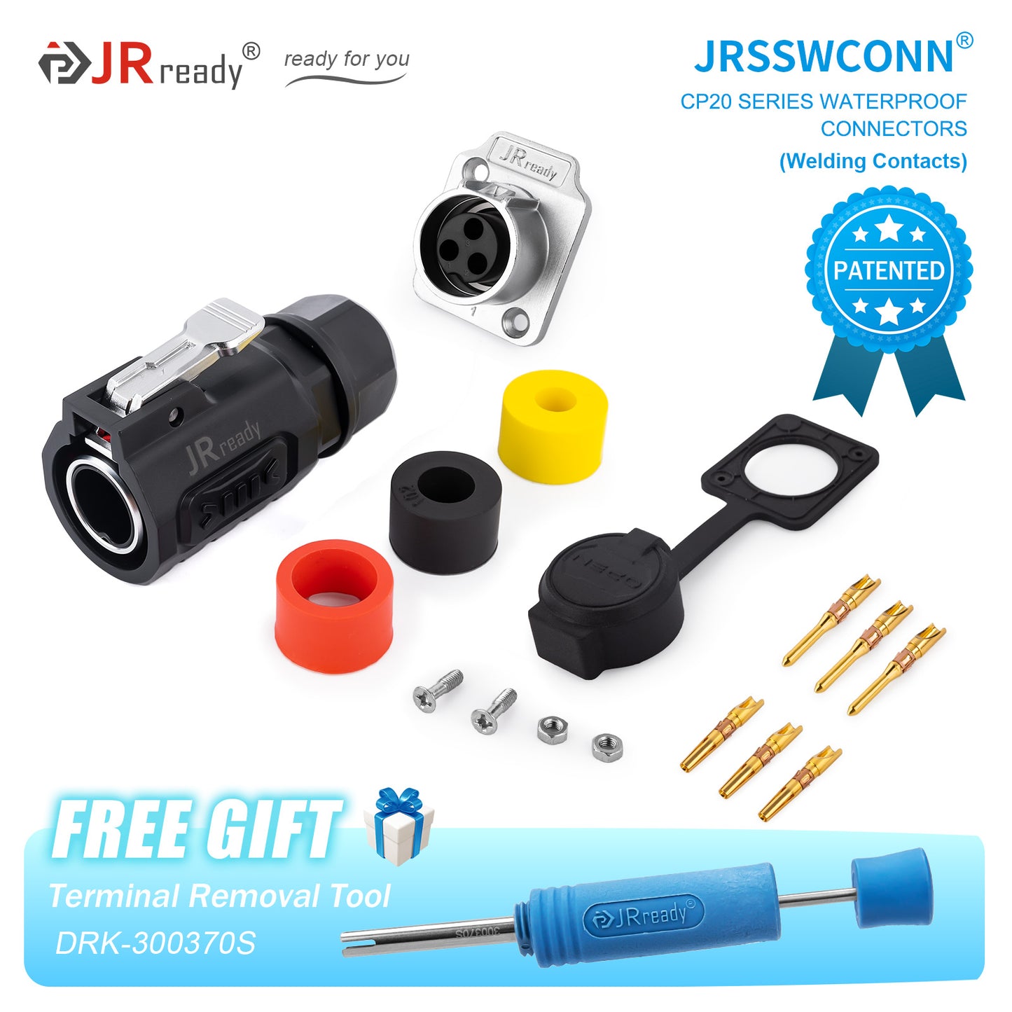 JRready JRSSW CP20 Serie 2-Loch 2-Pin / 3-Pin / 4-Pin Lötanschluss Metall / Kunststoff Stecker &amp; Buchse Wasserdicht 