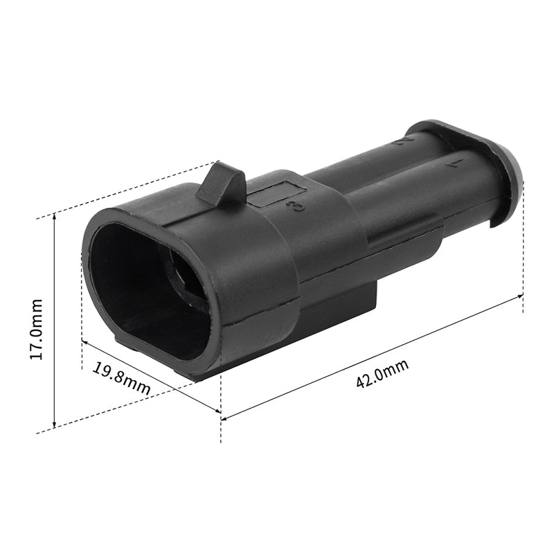 JRready 2-Pin Superseal 1.5 Series waterproof automotive wire connectors kit with six sets, by JRDTOOLS.