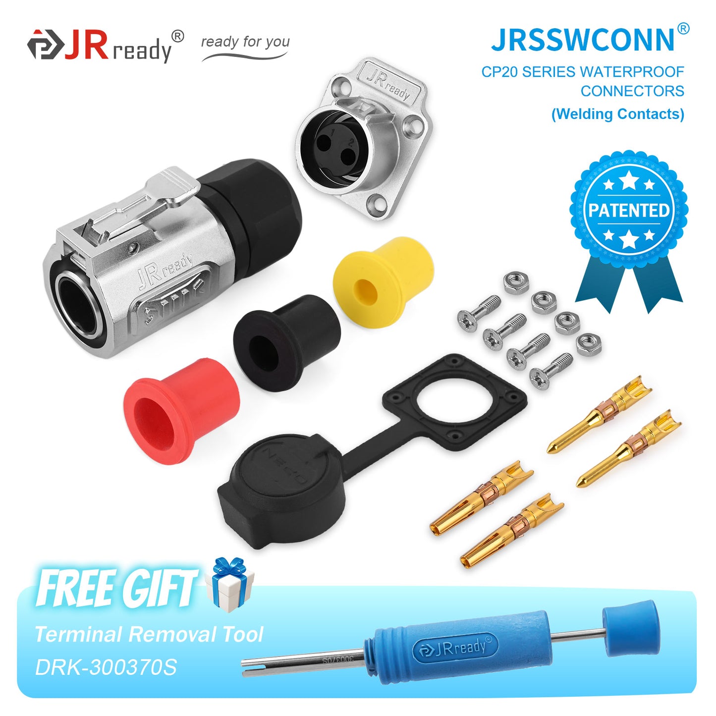JRready JRSSW CP20 Serie 4-Loch 2-Pin / 3-Pin / 4-Pin Lötanschluss Metall / Kunststoff Stecker &amp; Buchse Wasserdicht 