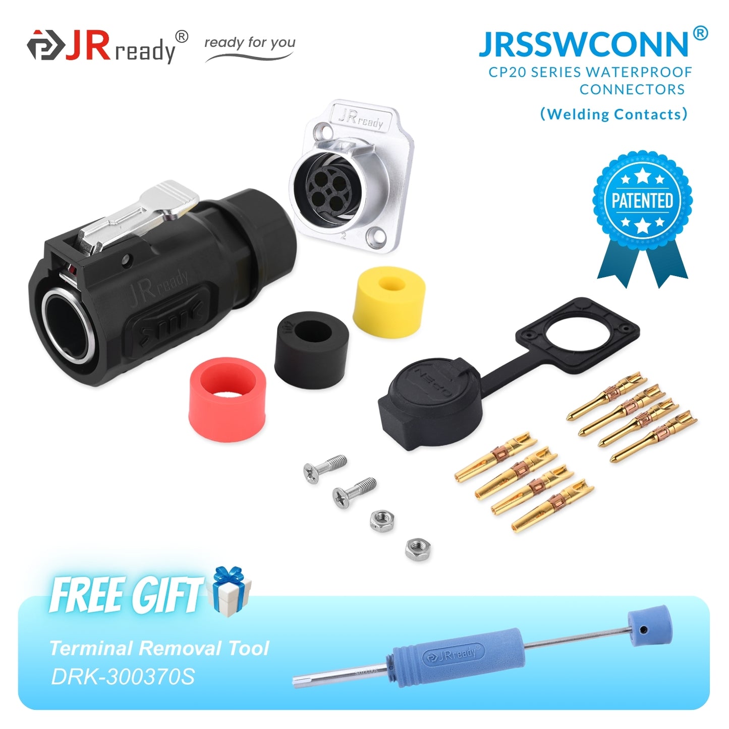 JRready JRSSW CP20 Serie 2-Loch 2-Pin / 3-Pin / 4-Pin Lötanschluss Metall / Kunststoff Stecker &amp; Buchse Wasserdicht 