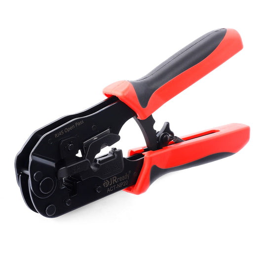 JRready ACT-NP20 3-in-1 Crimp Tool for Cat5 to Cat6a RJ45 Plugs and 8P Connectors Across Network and Low-Voltage System Projects