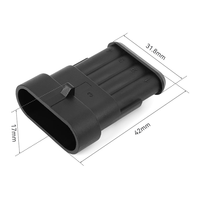 JRready Superseal 1.5 Series 4-Pin Waterproof Electrical Connectors Kit (6 Sets) on Oxygen Sensor Wiring Systems