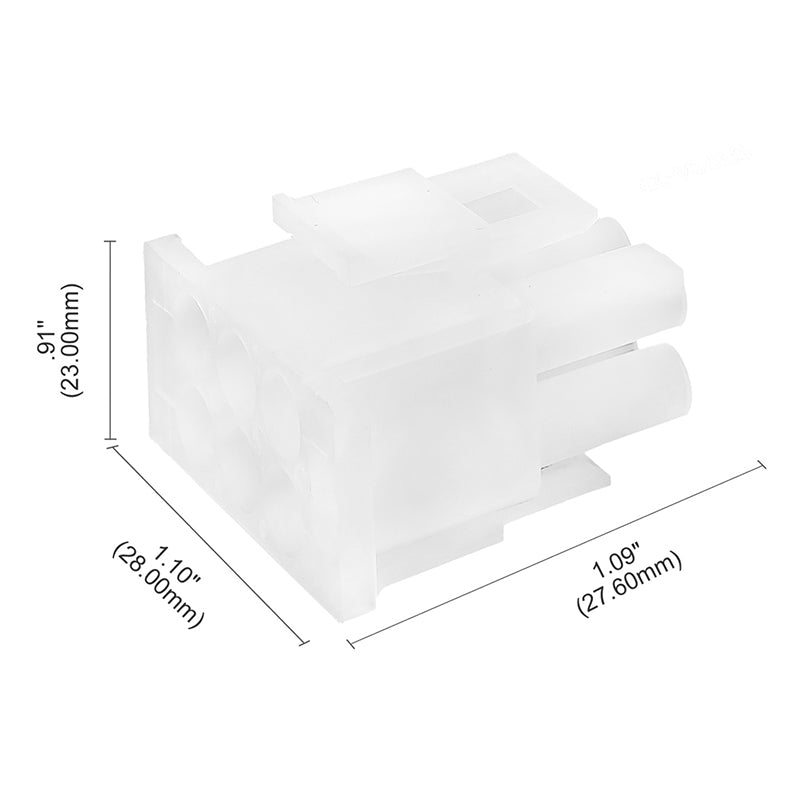 JRready MOLEX Connector JRN001 6 Pin (20Matched Sets), 2.13mm Diameter Sockets 14-20 AWG, Compatible with Molex MLX Power Connector, 6.35mm Pitch, Free Hanging(20 sets）