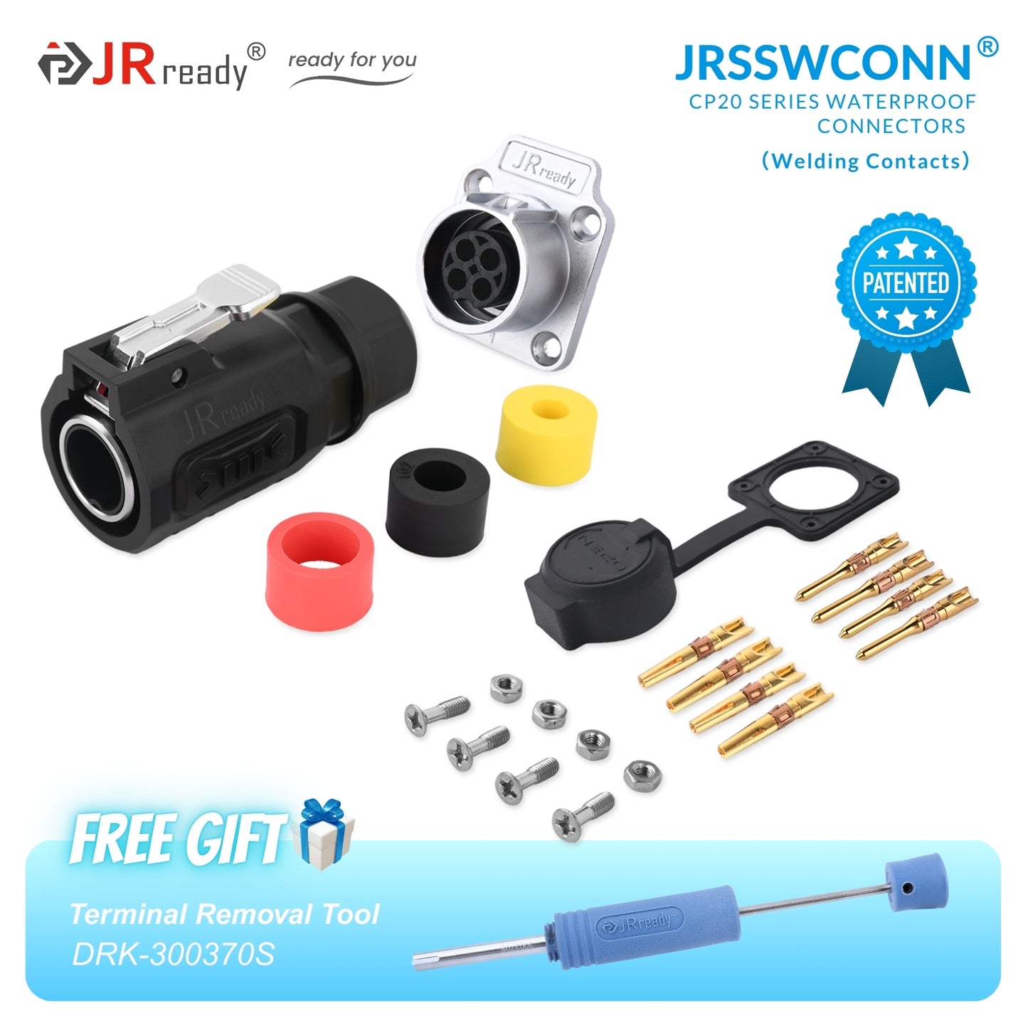 JRready JRSSW CP20 Serie 4-Loch 2-Pin / 3-Pin / 4-Pin Lötanschluss Metall / Kunststoff Stecker &amp; Buchse Wasserdicht 