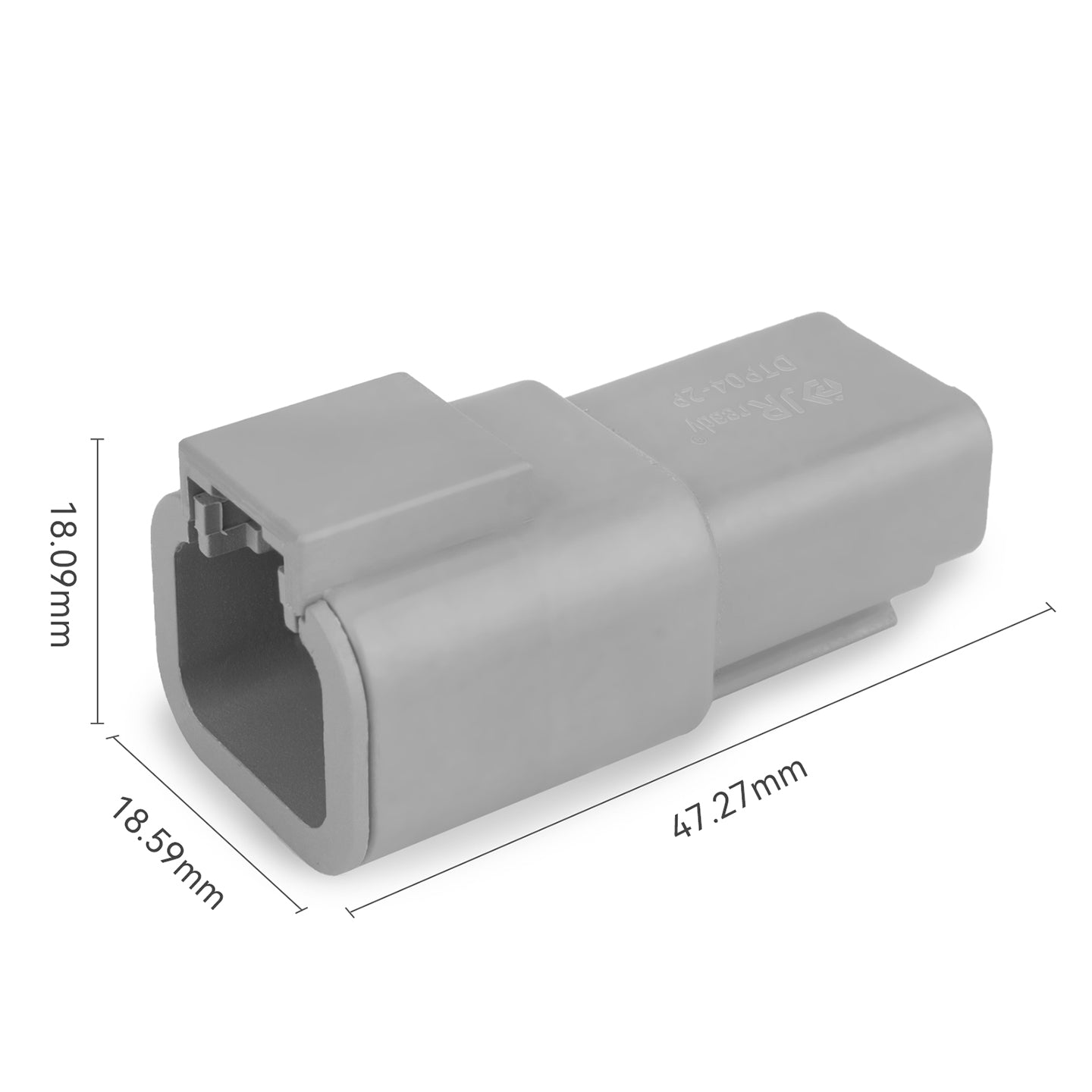 JRDTOOLS waterproof 2-pin Deutsch DTP connector kit with #12 contacts for marine, truck, and agricultural applications.