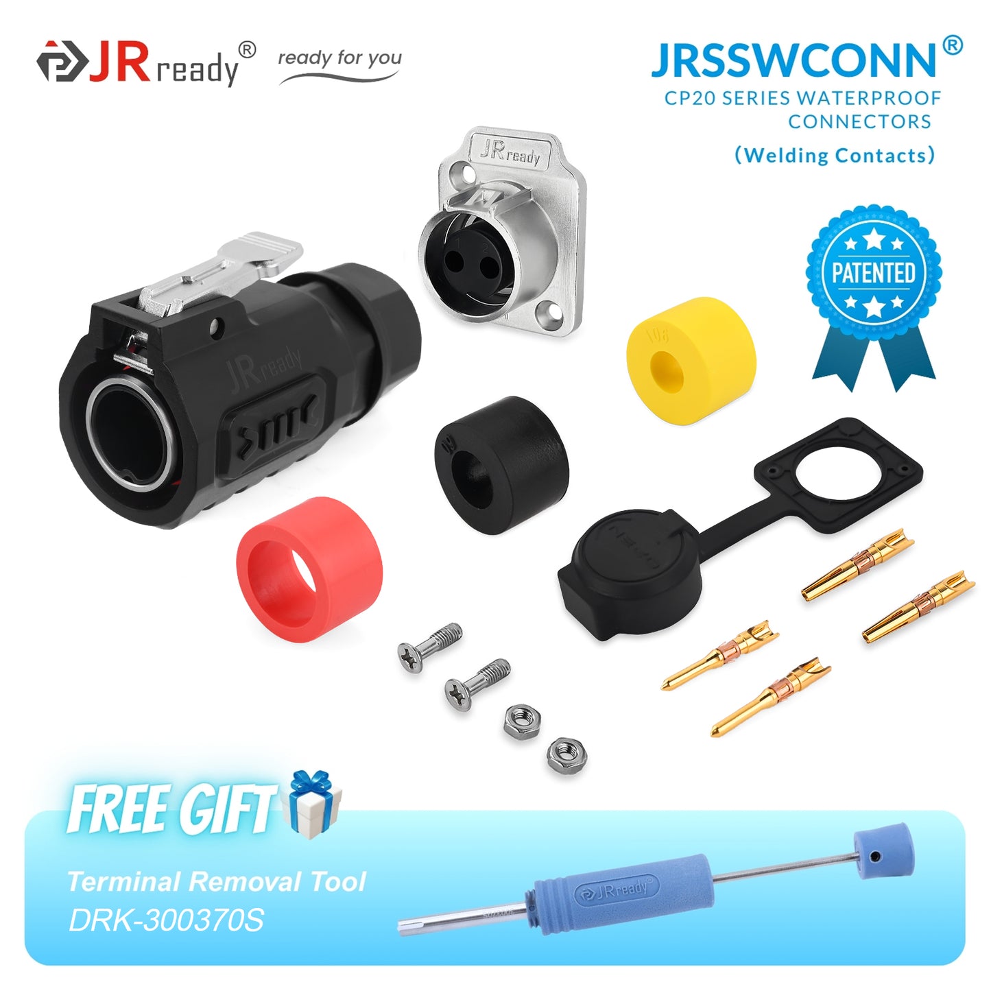 JRready JRSSW CP20 Serie 2-Loch 2-Pin / 3-Pin / 4-Pin Lötanschluss Metall / Kunststoff Stecker &amp; Buchse Wasserdicht 
