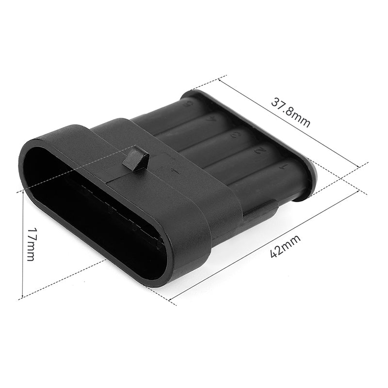 JRready Superseal 1.5 Series 5-Pin Waterproof Electrical Connectors Kit (6 Sets) with Automotive Relay Control Harnesses