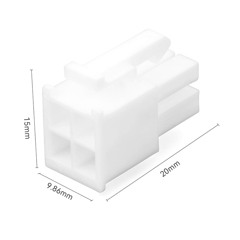 JRready JRN011 4 Pin Molex 4.2 Pitch Mini-Fit Jr Connector 5557 Series Power Wire Connector Kit Plug Receptacle Housing 18-24AWG Crimp Terminals Pin Sockets Natural（20 sets）