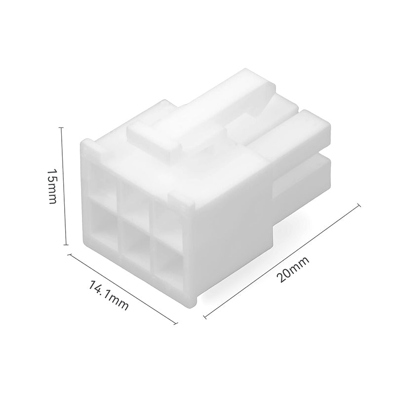JRready JRN011 6 Pin Molex 4.2 Pitch Mini-Fit Jr Connector 5557 Series Power Connector Receptacle Housing Plug Automotive Electrical Crimp Terminals 18-24AWG Connectors(20 sets）