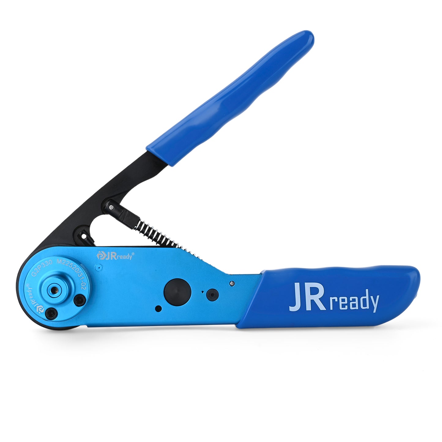 JRready JRD-AS31 Crimp Tool Set: GS200-1 (M22520/31-01) Crimp Tool with G2P330 (M22520/31-02) Positioner for M39029 Series Coaxial Terminals, Supporting High-Reliability Applications Across Avionics Systems