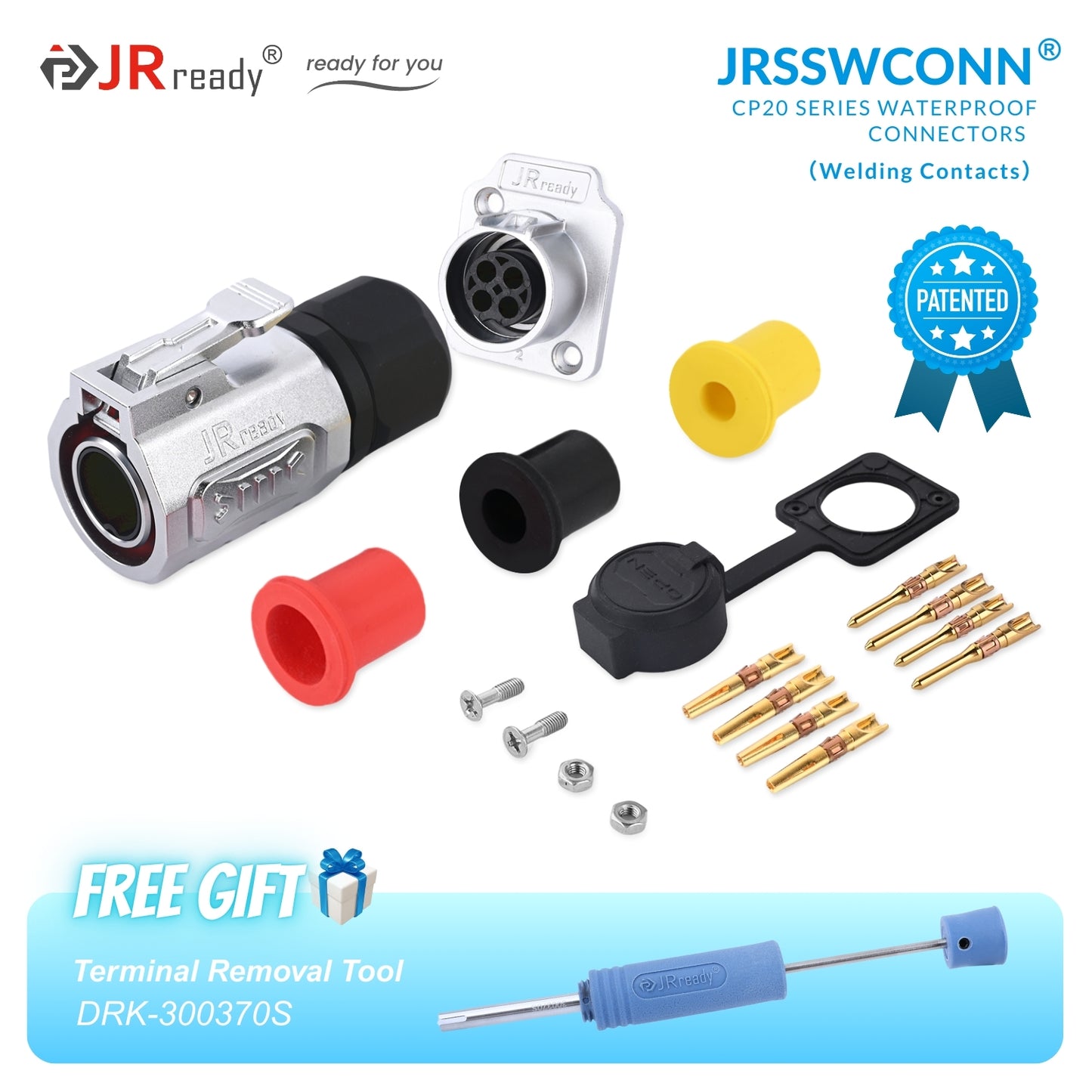 JRready JRSSW CP20 Serie 2-Loch 2-Pin / 3-Pin / 4-Pin Lötanschluss Metall / Kunststoff Stecker &amp; Buchse Wasserdicht 