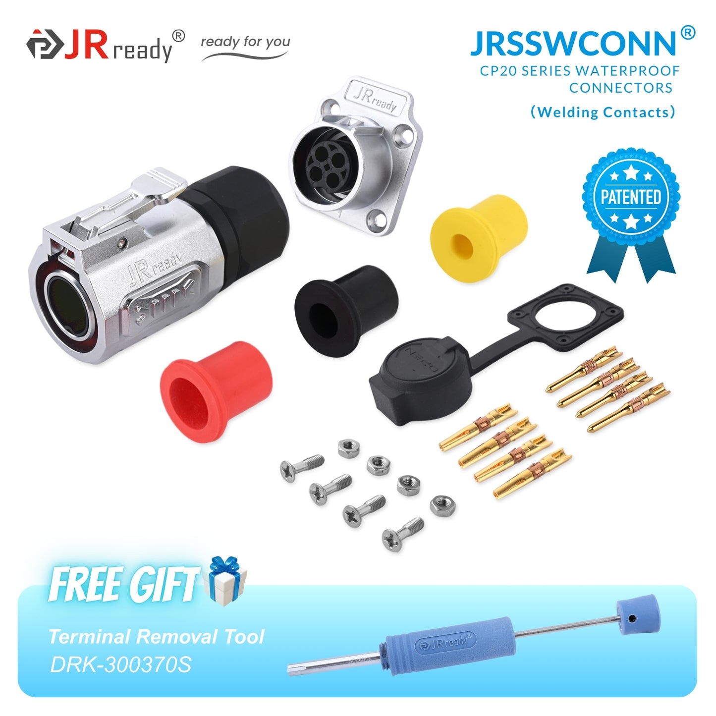 JRready JRSSW CP20 Serie 4-Loch 2-Pin / 3-Pin / 4-Pin Lötanschluss Metall / Kunststoff Stecker &amp; Buchse Wasserdicht 