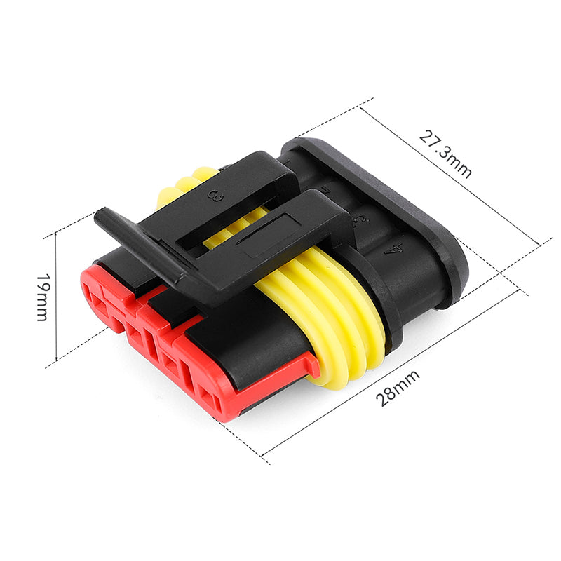 JRready Superseal 1.5 Series 4-Pin Waterproof Electrical Connectors Kit (6 Sets) on Oxygen Sensor Wiring Systems