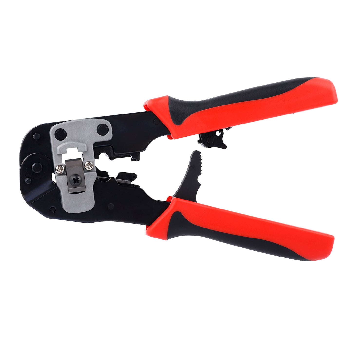 JRready ACT-NP20 3-in-1 Crimp Tool for Cat5 to Cat6a RJ45 Plugs and 8P Connectors Across Network and Low-Voltage System Projects