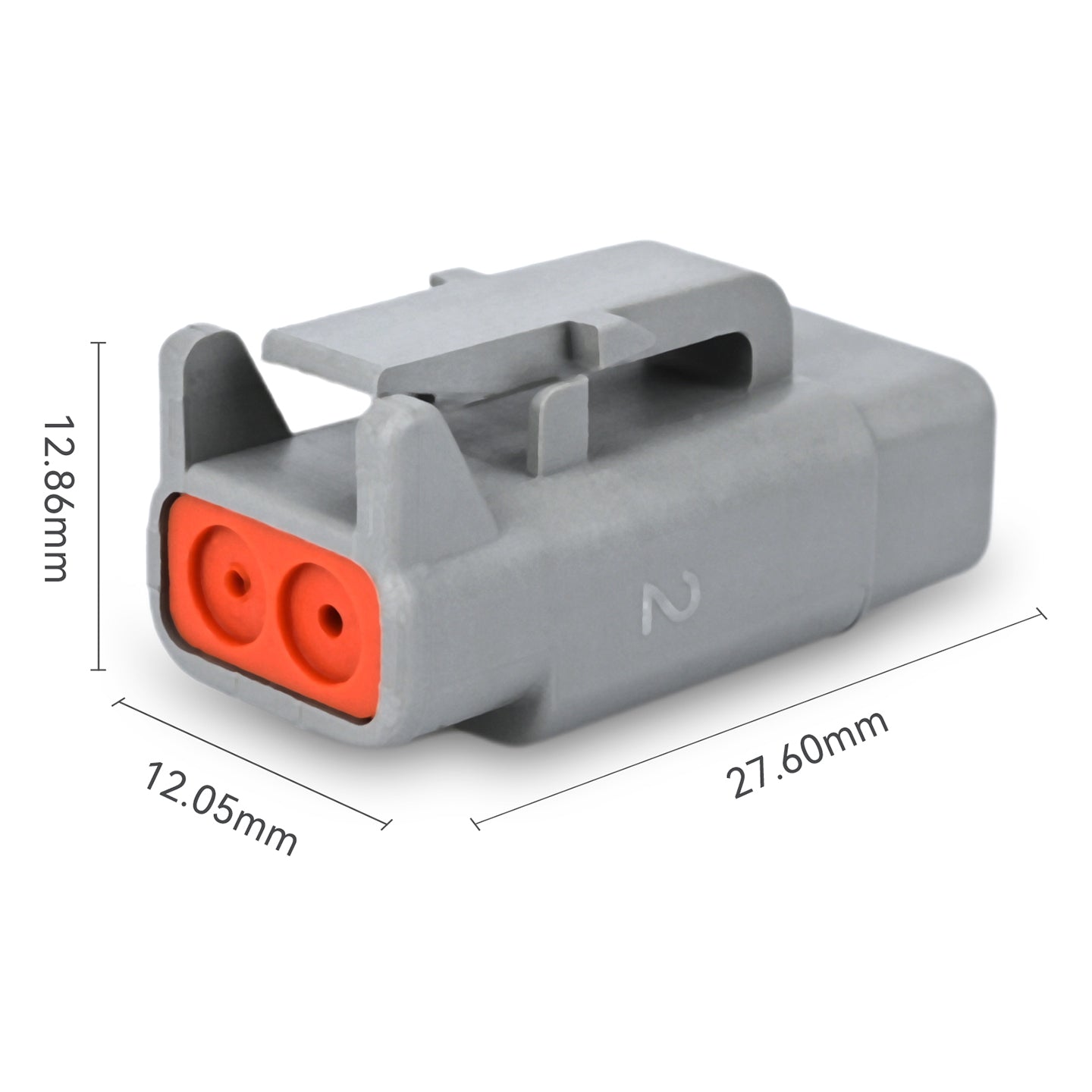 JRREADY 2-pin Deutsch DTM connector kit with #20 stamped contacts, waterproof for marine, truck, motorcycle, and agricultural use.