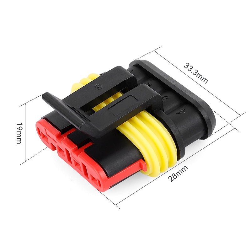 JRready Superseal 1.5 Series 5-Pin Waterproof Electrical Connectors Kit (6 Sets) with Automotive Relay Control Harnesses