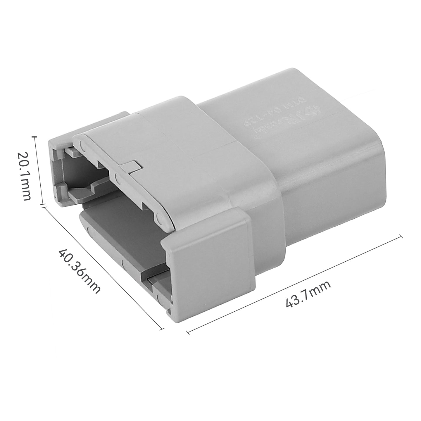 JRDTOOLS 12-Pin Deutsch DTM connector kit with #20 stamped contacts, waterproof marine, truck, motorcycle, and agricultural use.