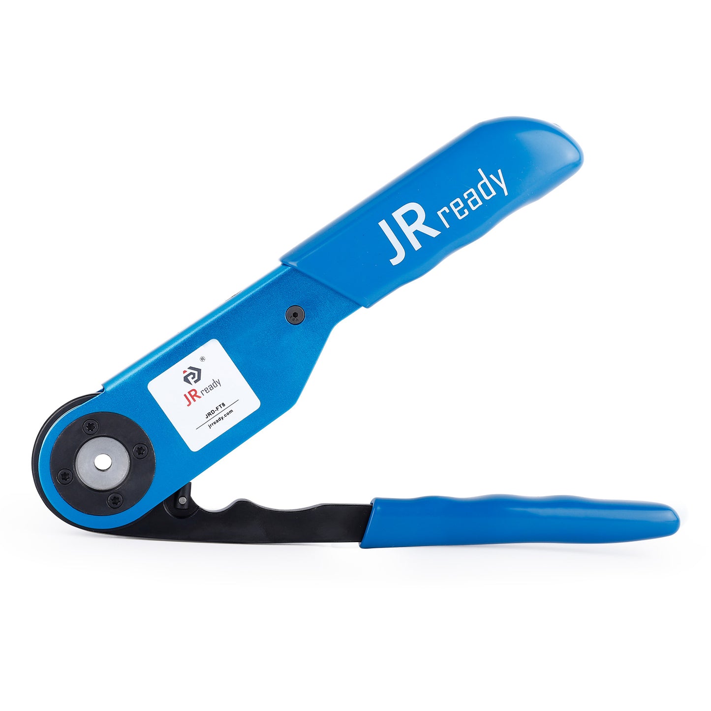 JRready JRD-FT8 (M22520/1-01) Four-Way Indent Crimp Tool for 26–12 AWG Circular Contacts, UF2-5 Positioner Compatible, Supporting 26-12 AWG Precision Crimping Across Heavy Duty and Mil-Spec Applications