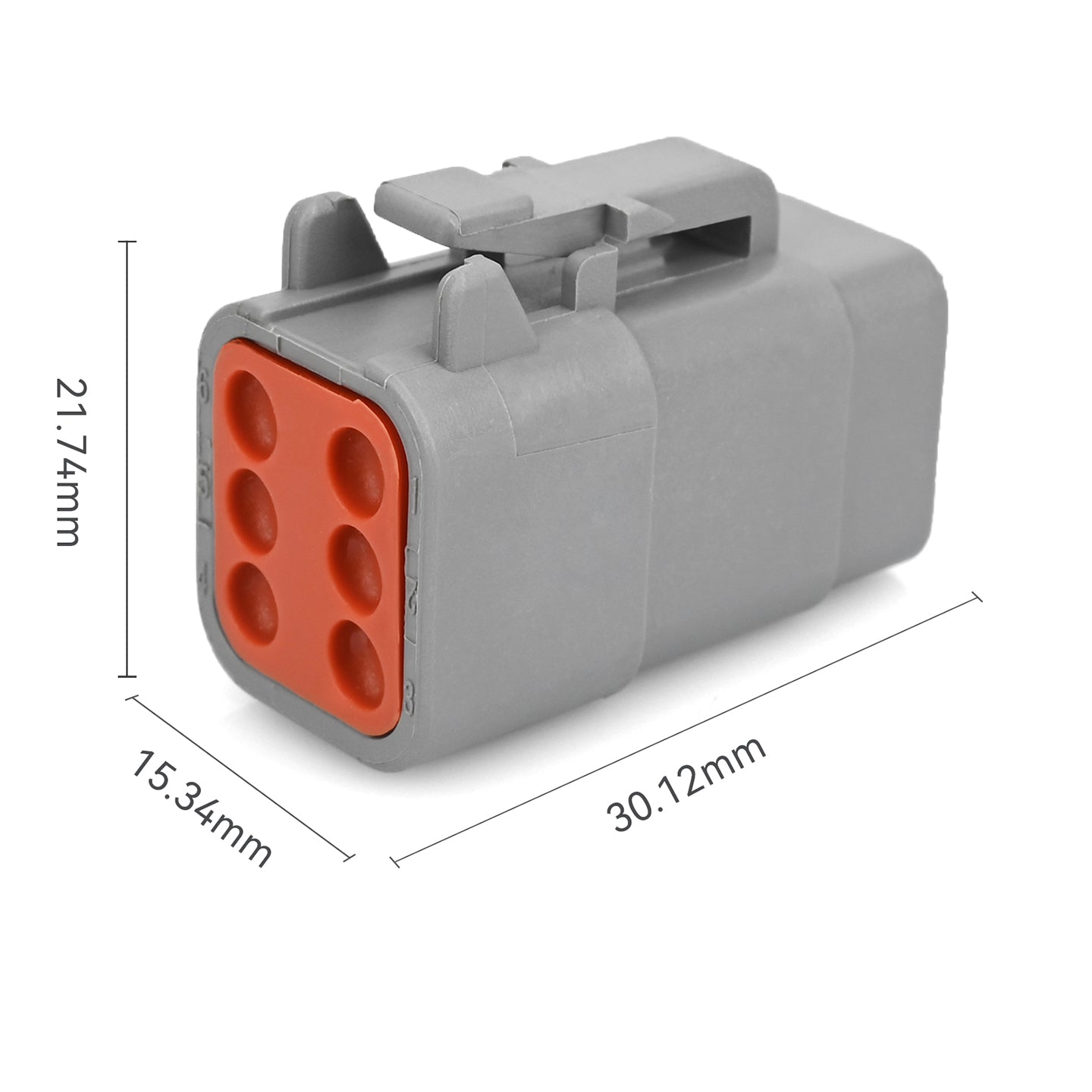 JRready Deutsch DTM 6-Pin Waterproof Connector Kit with #20 Solid Contacts, 16-22 AWG - Marine, Truck, Motorcycle, Agricultural & Alternative Energy