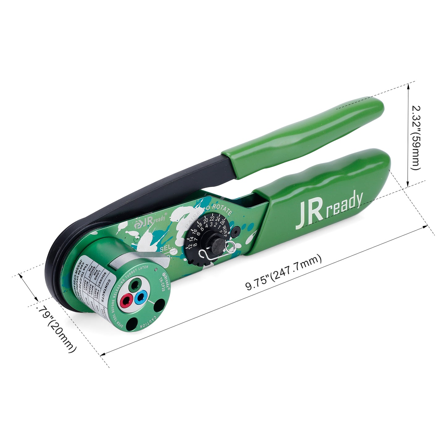JRready ST2195 Tool Kit:  NEW-ASF1G Green Version Crimping Tool(M22520/1-01 Equivalent)  & TH-CP20 Positioner 12-26AWG