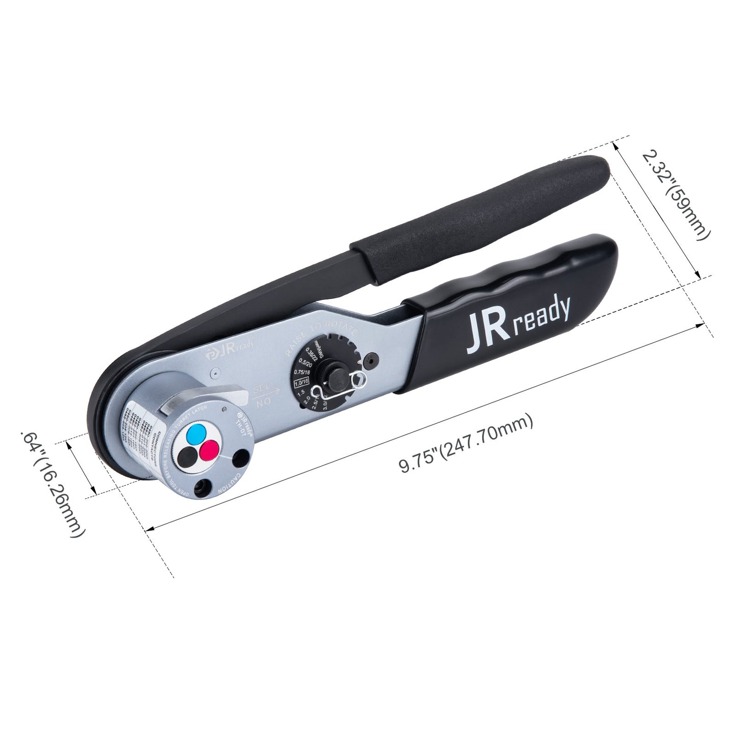 JRready ST2158 Deutsch Crimping Tool Set: JRD-DT2 Deutsch Crimper with TH-DT Turret Style Positioner for Deutsch Solid Barrel Contact 12 16 20 Deutsch DT, DTM, DTP Connectors, 12-22AWG