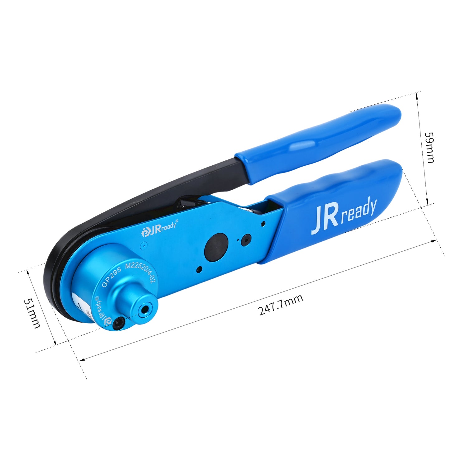 JRready JRD-AS4 Crimp Tool (M22520/4-01), Four-Way Indent Crimper for RG/U 174 178B 196A 188A 136, with GP295(M22520/4-02) Positioner for M24308/14 M24308/15 Contacts