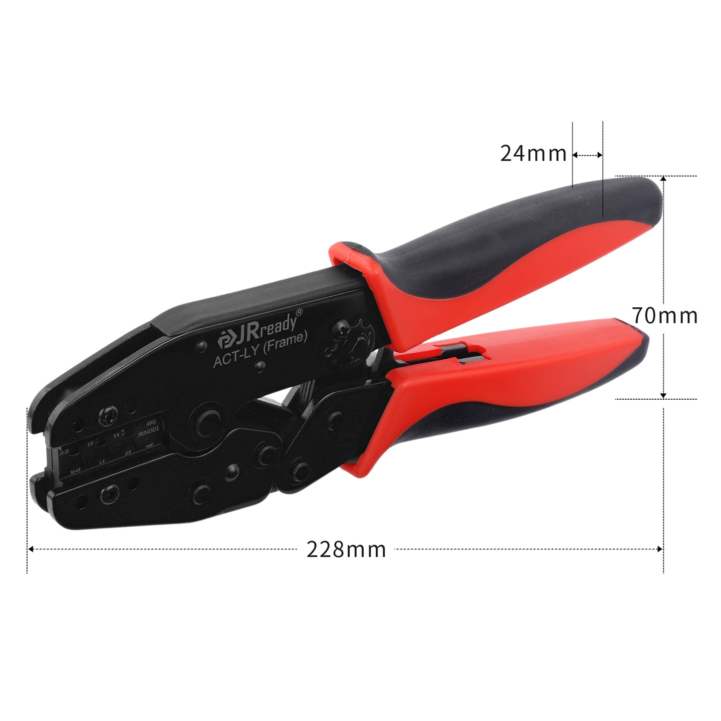 JRready ACT-LY-JRN001 (ACT-LY-C6351) High-Leverage Crimp Tool for Molex MLX Series, 14-20 AWG Durable Ratchet Wire Crimper
