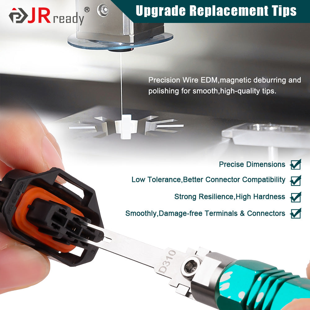 JRready Pin Removal Tool Kit Replacement Tips for Extraction Depinning Tool for Deutsch,AMP/TE,Molex,Delphi,JST,Harting Connectors