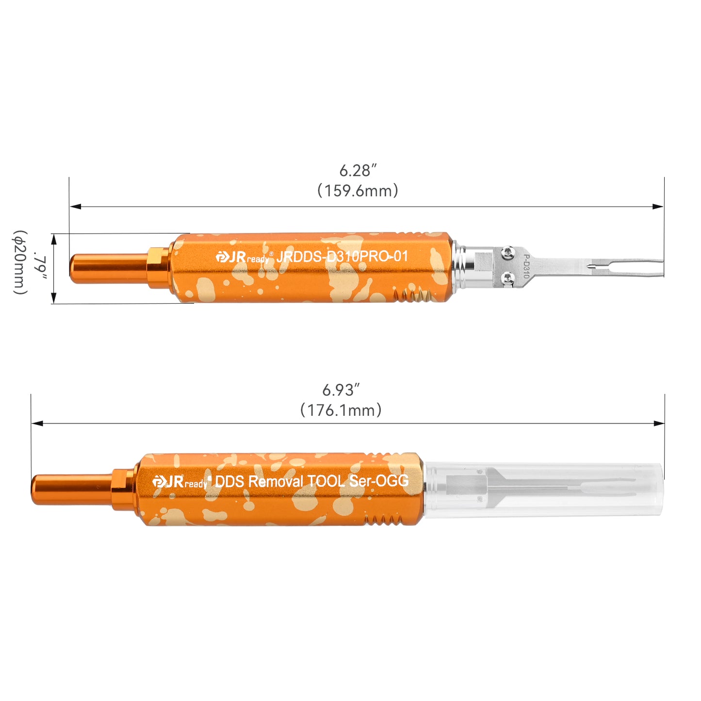 JRready JRDDS-D310PRO-01 Terminal Removal Tool for TE Junior Power Timer JPT 2.8 MQS LEAVYSEAL AMP MCP 2.8 Connectors — Dual-Pin Spring-Forward Design, Interchangeable Tips