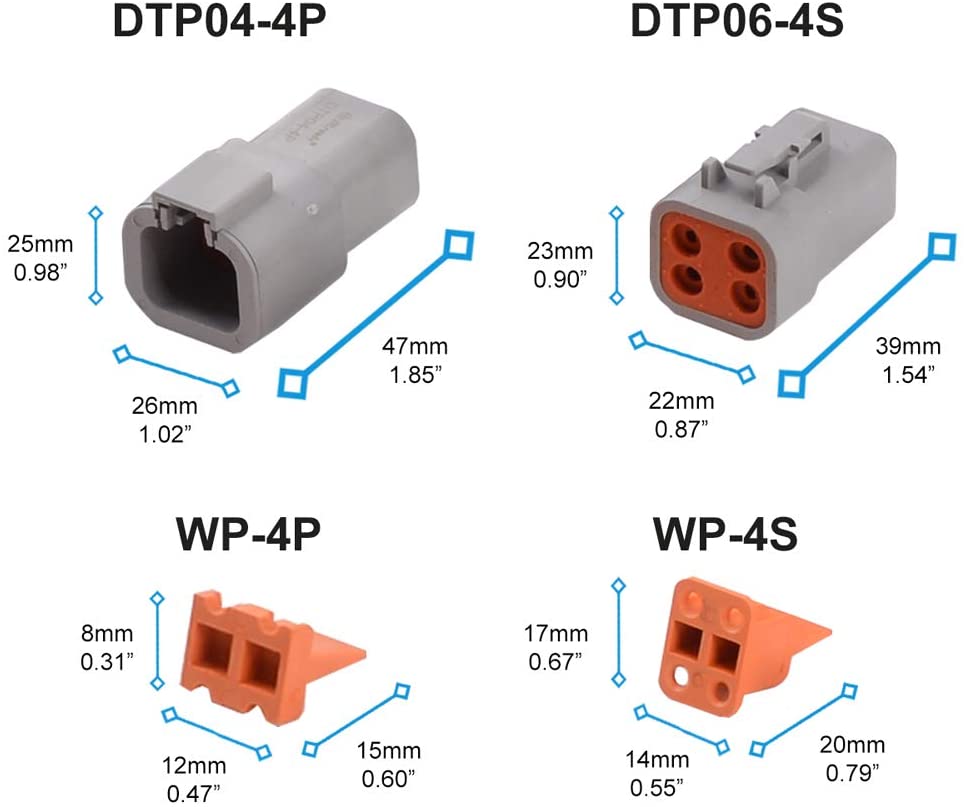 JRready ST6374-0202 DTP 2 Pin Connectors 2 Pairs & Solid Contacts