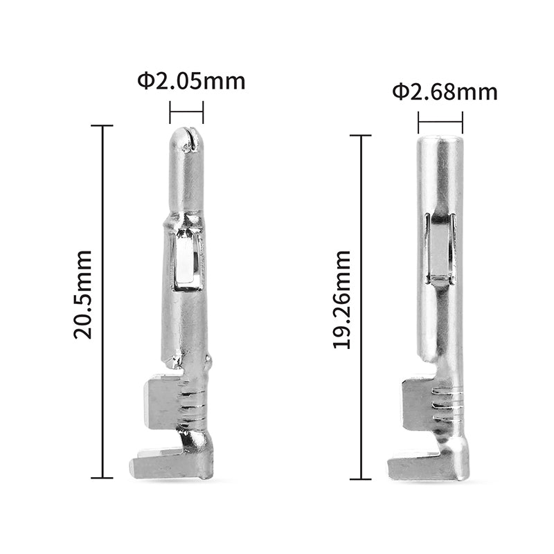 JRready MOLEX Connector JRN001 2 Pin Connector (20 Matched Sets), 2.13mm Diameter Sockets 14-20 AWG, Compatible with Molex MLX Power Connector, 6.35mm Pitch, Free Hanging (20 sets)