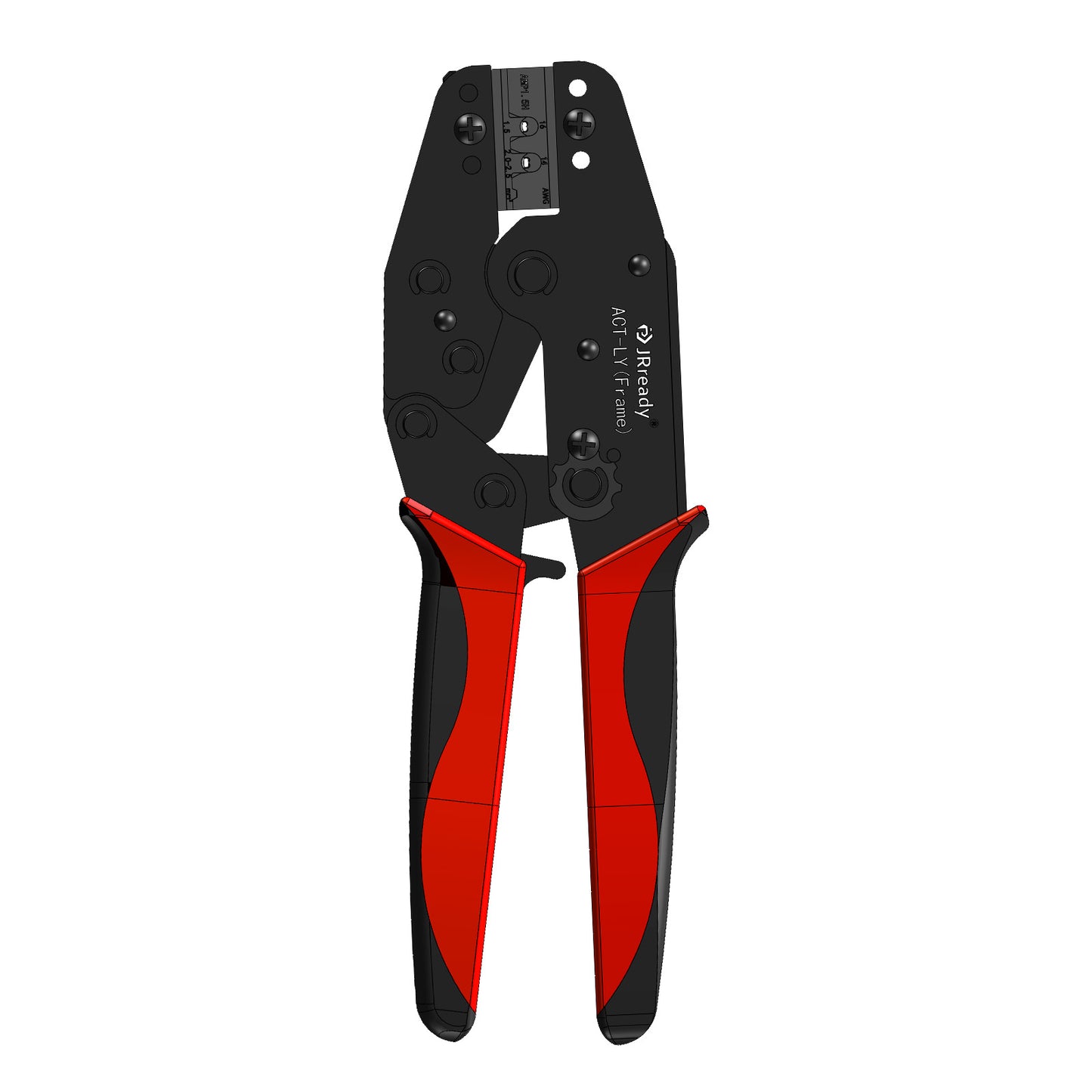 JRready ACT-LY-AMP1.5H Crimp Tool for AMP Superseal 1.5 (282465-1 282466-1 Terminals), 14-16 AWG Industrial-Strength Seal Fatigue-Reduced Grip Ratchet Crimper