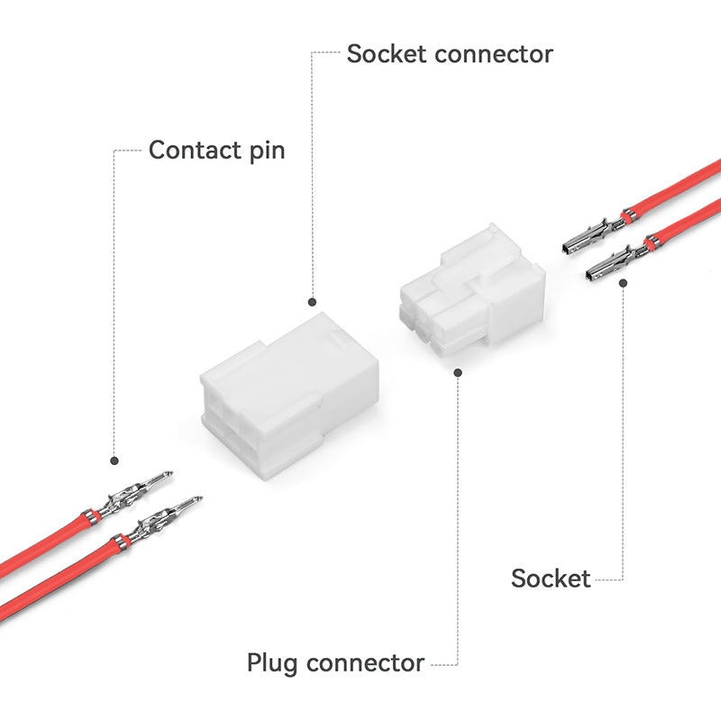 JRready JRN011 6 Pin Molex 4.2 Pitch Mini-Fit Jr Connector 5557 Series Power Connector Receptacle Housing Plug Automotive Electrical Crimp Terminals 18-24AWG Connectors(20 sets）