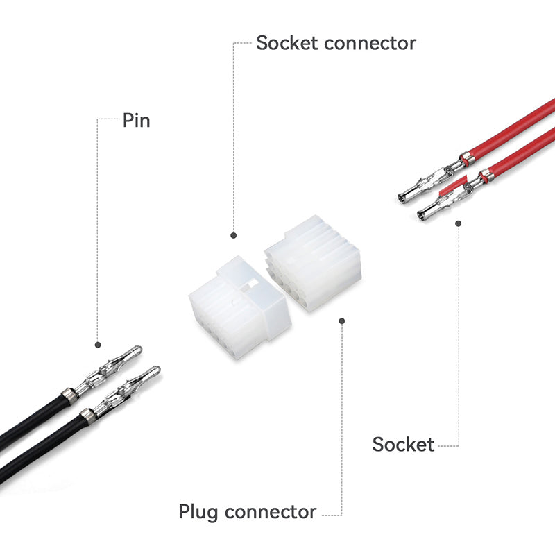 JRready JRN002 15 Pin Standard.093 Pin and Socket Connectors 15 Circuits (20 Matched Sets), 14-20 AWG, Compatible with Molex Standard.093 Male& Female Connector, 5.03 mm Pitch, Free Hanging