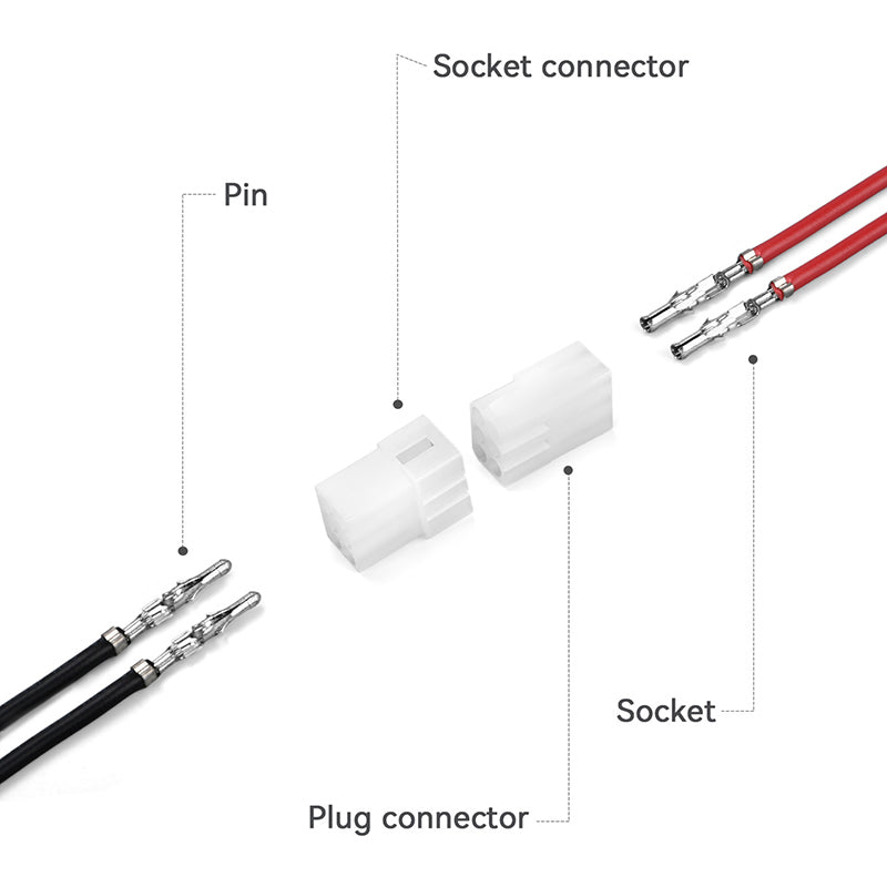 JRready JRN002 6 Pin Standard.093 Pin and Socket Connectors 6 Circuits (20 Matched Sets), 14-20 AWG, Compatible with Molex Standard.093 Male& Female Connector, 5.03 mm Pitch, Free Hanging Solderless Wire Connectors
