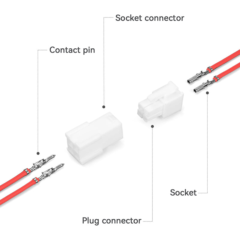 JRready JRN011 4 Pin Molex 4.2 Pitch Mini-Fit Jr Connector 5557 Series Power Wire Connector Kit Plug Receptacle Housing 18-24AWG Crimp Terminals Pin Sockets Natural（20 sets）