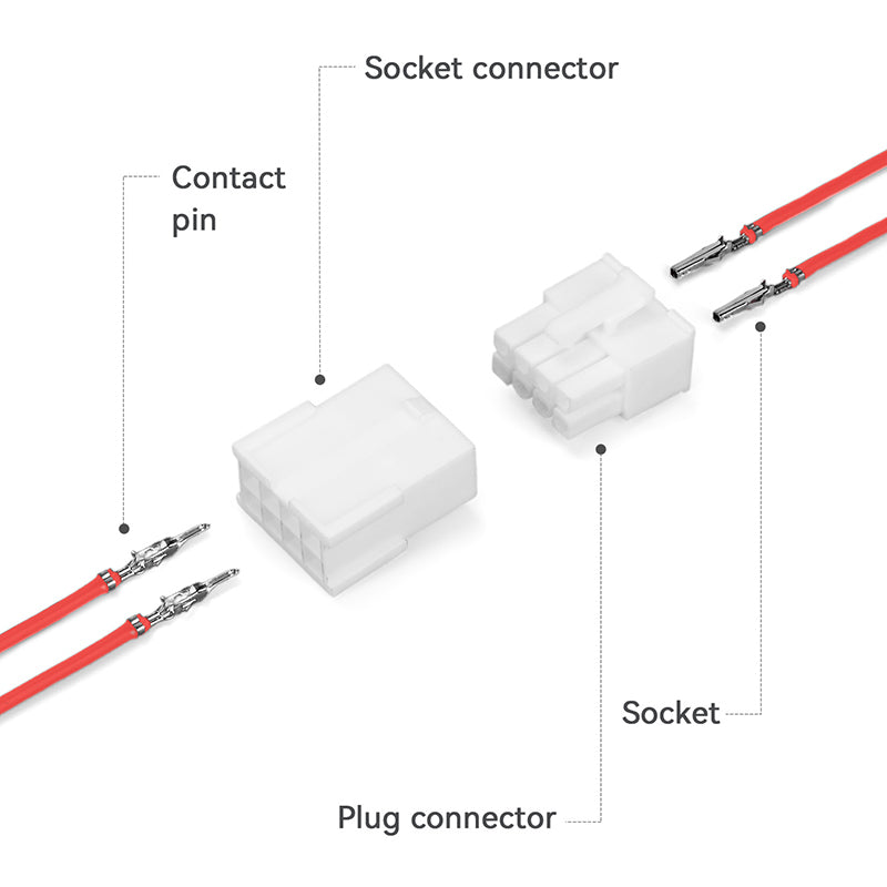 JRready JRN011 8 Pin Molex 4.2 Pitch Mini-Fit Jr Connector 5557 Series Power Connector Receptacle Housing Plug Automotive Electrical Crimp Terminals 18-24AWG Connectors(20 sets）