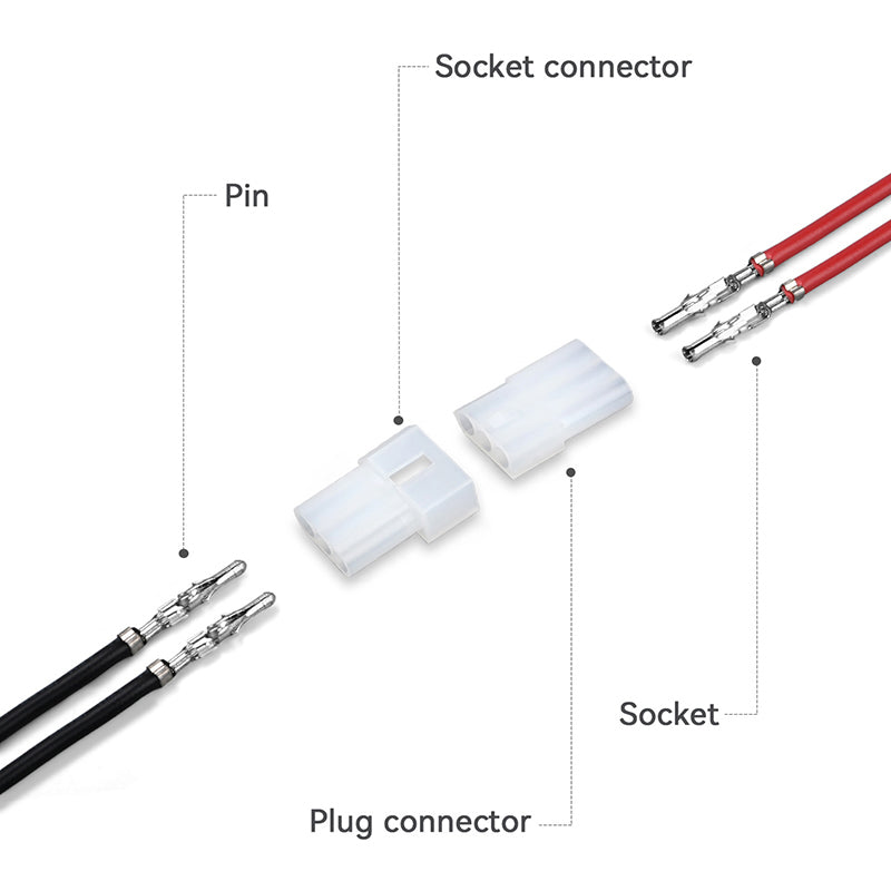 JRready JRN002 3 Pin Wire Terminal Connectors Pin and Socket Connectors 3 Circuits (20 Matched Sets), 14-20 AWG, Compatible with Molex Standard.093 Male& Female Connector, 5.03 mm Pitch, Free Hanging