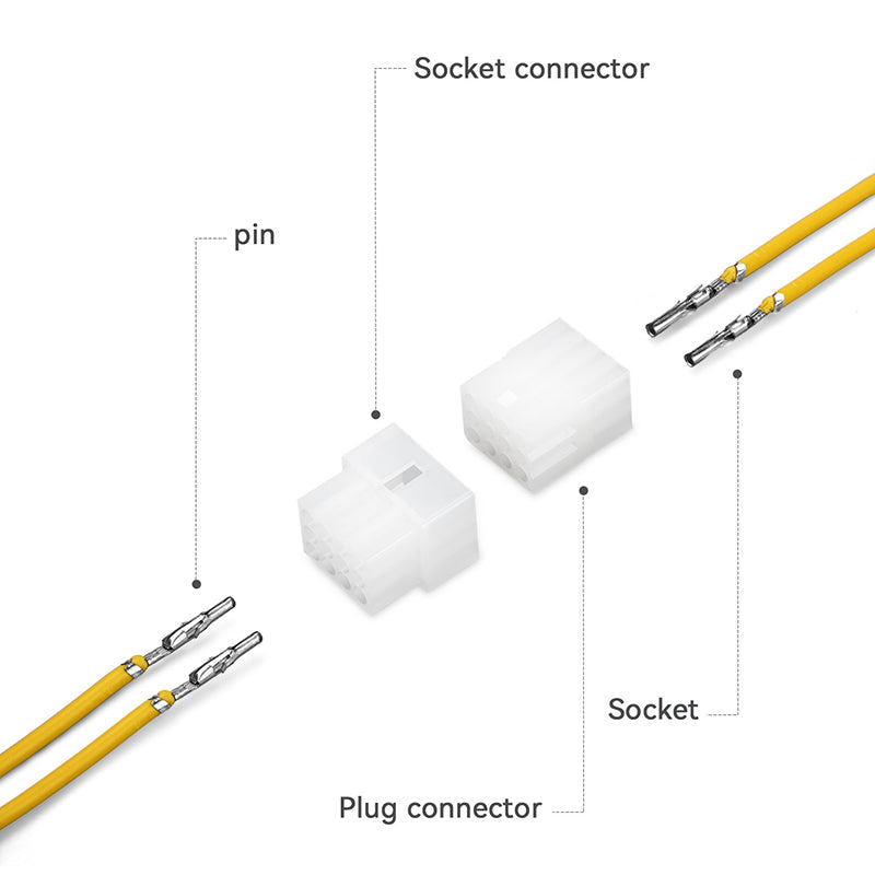 JRready JRN003 12 Pin Molex 1625 Series Standard .062 Series Connector Kit Housing Plug 3.68mm Pitch Male Female Crimp Terminals 18-24AWG Pins and Sockets 03061122 and 03062122 Housing（20 sets）